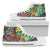 Psychedelic Trippy Flower Print Women High Top Shoes