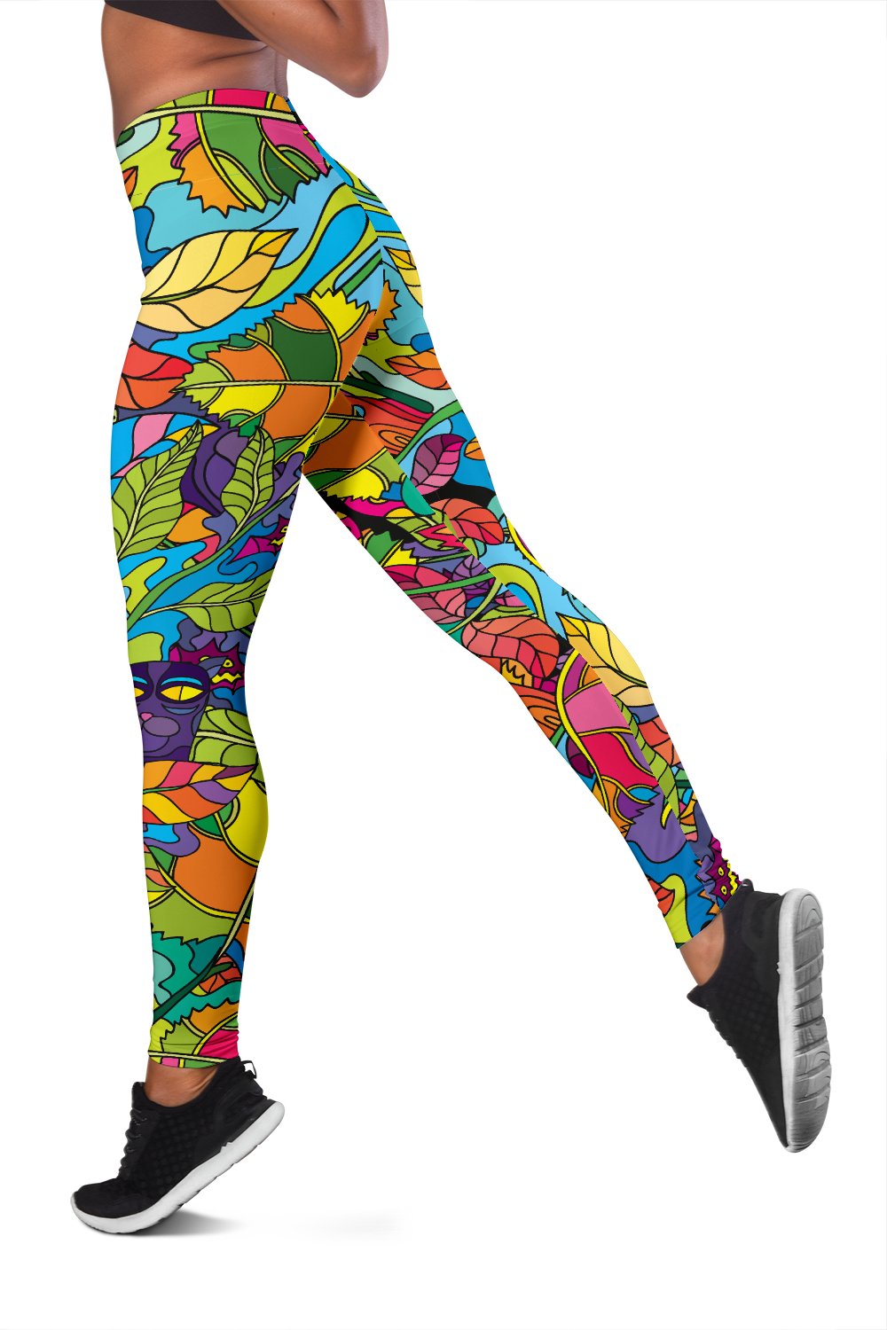 Psychedelic Trippy Flower Print Women Leggings