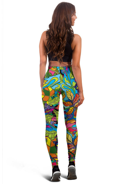 Psychedelic Trippy Flower Print Women Leggings