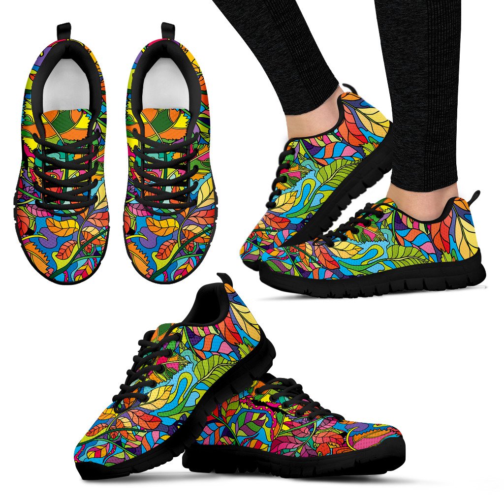 Psychedelic Trippy Flower Print Women Sneakers Shoes