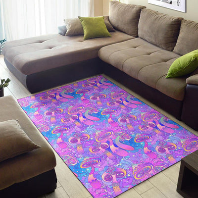 Psychedelic Trippy Mushroom Print Area Rugs-JTAMIGO.COM