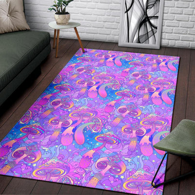 Psychedelic Trippy Mushroom Print Area Rugs-JTAMIGO.COM