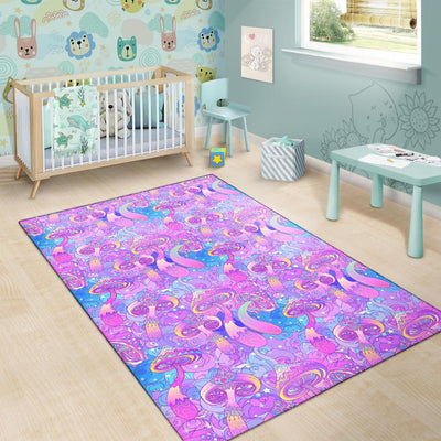 Psychedelic Trippy Mushroom Print Area Rugs-JTAMIGO.COM