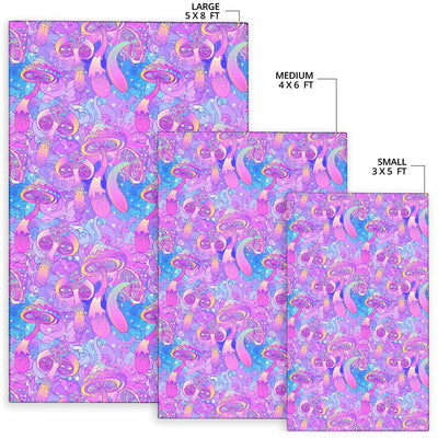 Psychedelic Trippy Mushroom Print Area Rugs-JTAMIGO.COM