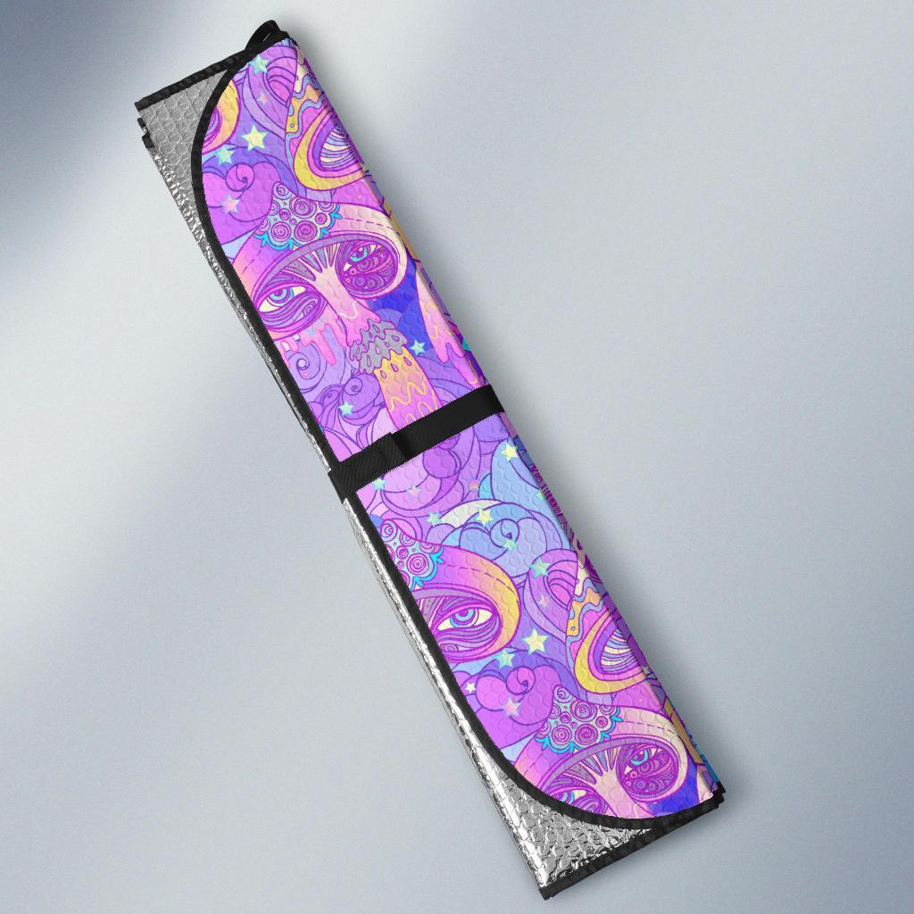 Psychedelic Trippy Mushroom Print Car Sun Shade For Windshield