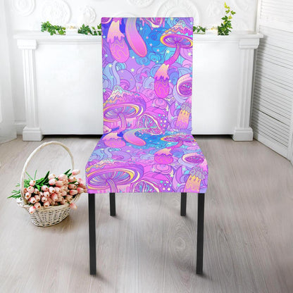 Psychedelic Trippy Mushroom Print Dining Chair Slipcover-JTAMIGO.COM