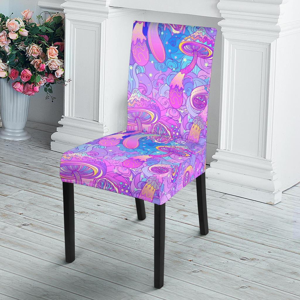 Psychedelic Trippy Mushroom Print Dining Chair Slipcover-JTAMIGO.COM
