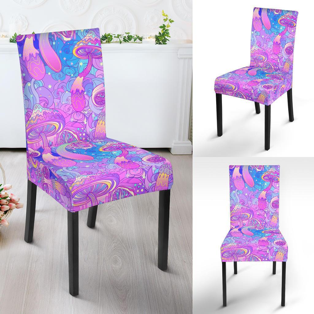 Psychedelic Trippy Mushroom Print Dining Chair Slipcover-JTAMIGO.COM