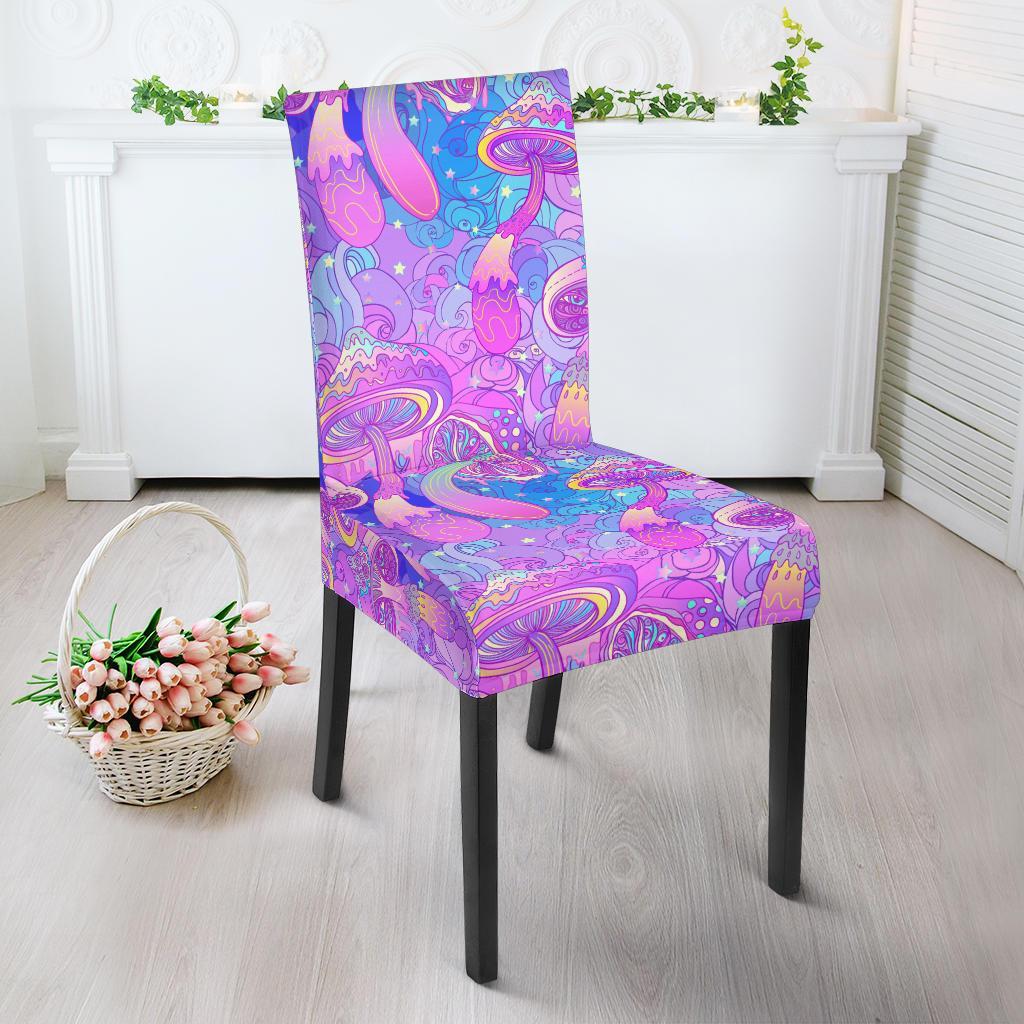 Psychedelic Trippy Mushroom Print Dining Chair Slipcover-JTAMIGO.COM