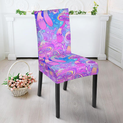 Psychedelic Trippy Mushroom Print Dining Chair Slipcover-JTAMIGO.COM