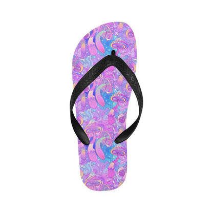 Psychedelic Trippy Mushroom Print Flip Flops-JTAMIGO.COM