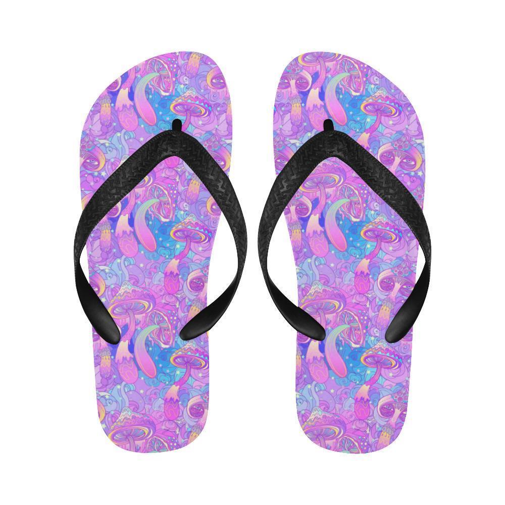 Psychedelic Trippy Mushroom Print Flip Flops-JTAMIGO.COM