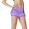 Psychedelic Trippy Mushroom Print High Waisted Spandex Shorts-JTAMIGO.COM