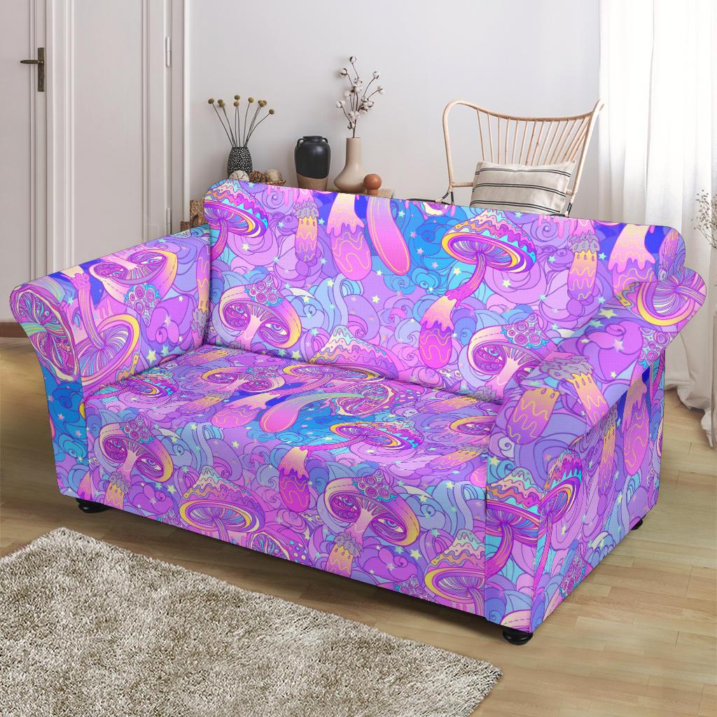 Psychedelic Trippy Mushroom Print Loveseat Slipcover-JTAMIGO.COM