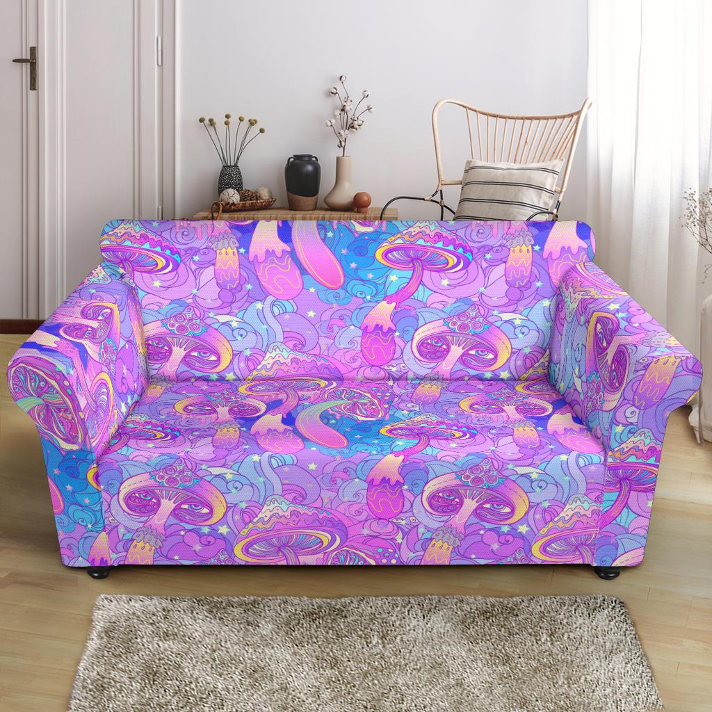 Psychedelic Trippy Mushroom Print Loveseat Slipcover-JTAMIGO.COM