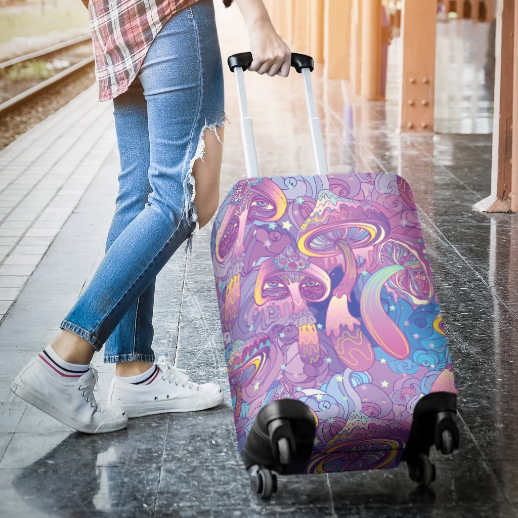 Psychedelic Trippy Mushroom Print Luggage Cover Protector