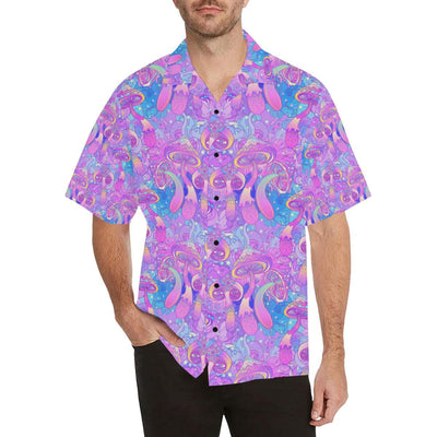 Psychedelic Trippy Mushroom Print Men Aloha Hawaiian Shirt