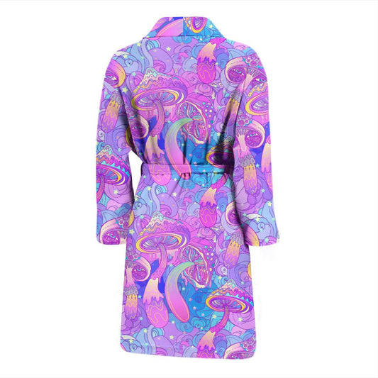 Psychedelic Trippy Mushroom Print Men Bath Robe-JTAMIGO.COM