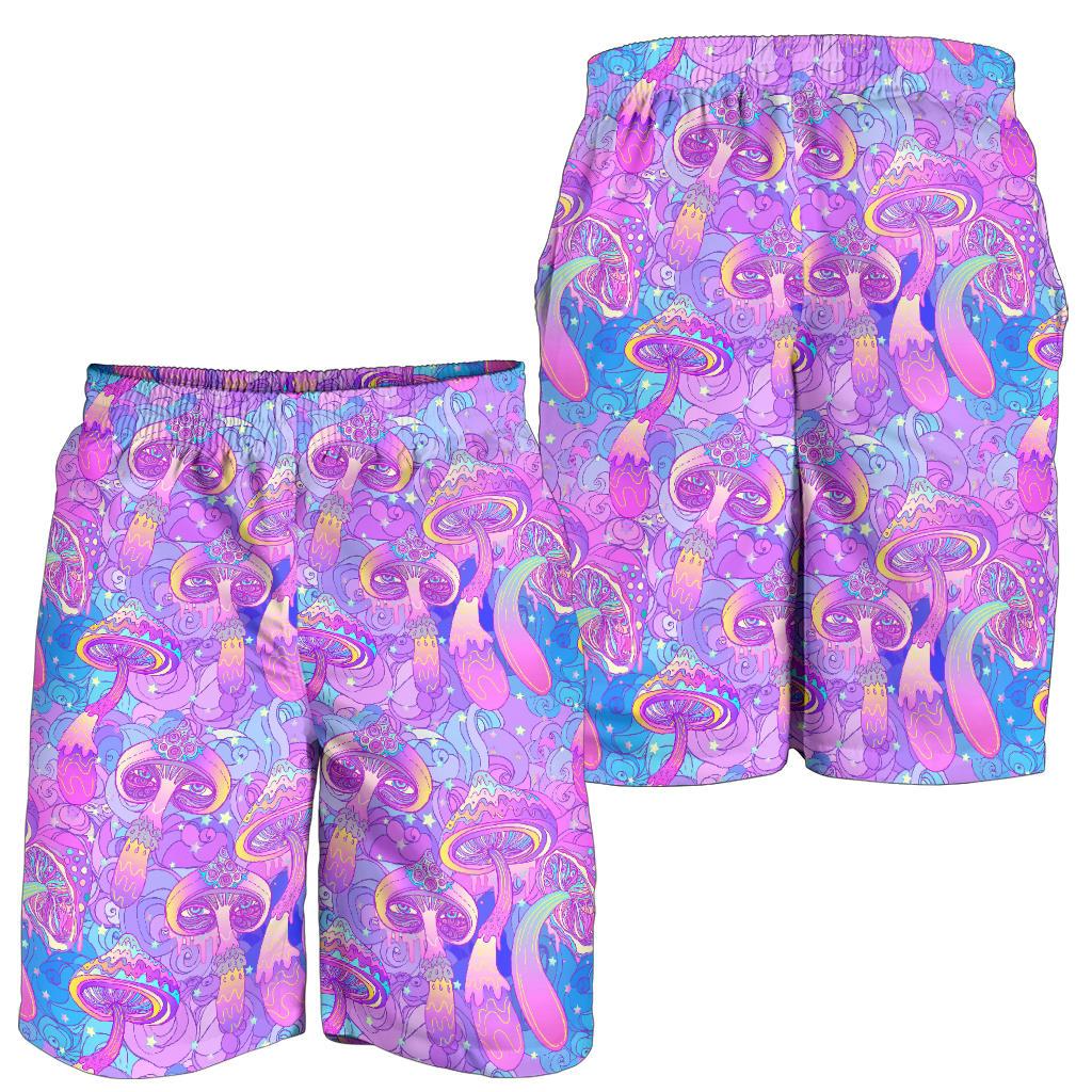 Psychedelic Trippy Mushroom Print Mens Shorts-JTAMIGO.COM