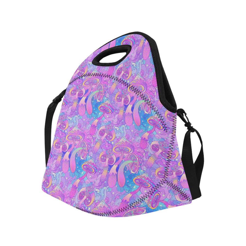 Psychedelic Trippy Mushroom Print Neoprene Lunch Bag (Model 1669)(Large)-JTAMIGO.COM