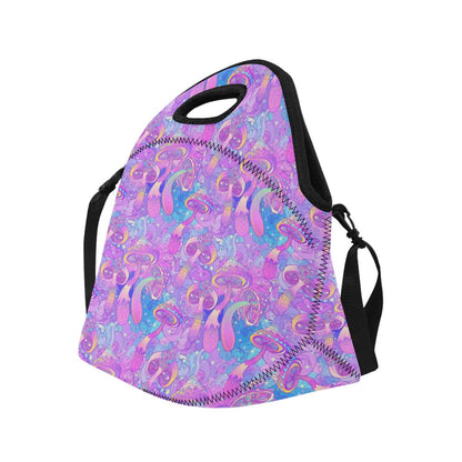 Psychedelic Trippy Mushroom Print Neoprene Lunch Bag (Model 1669)(Large)-JTAMIGO.COM