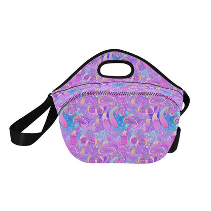 Psychedelic Trippy Mushroom Print Neoprene Lunch Bag (Model 1669)(Large)-JTAMIGO.COM