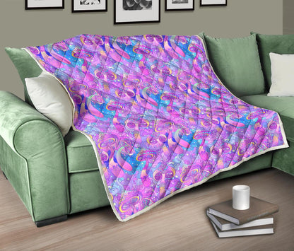 Psychedelic Trippy Mushroom Print Premium Quilt-JTAMIGO.COM