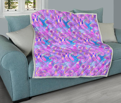 Psychedelic Trippy Mushroom Print Premium Quilt-JTAMIGO.COM