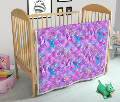 Psychedelic Trippy Mushroom Print Premium Quilt-JTAMIGO.COM