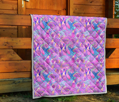 Psychedelic Trippy Mushroom Print Premium Quilt-JTAMIGO.COM