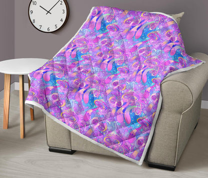 Psychedelic Trippy Mushroom Print Premium Quilt-JTAMIGO.COM