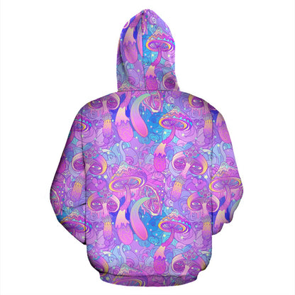 Psychedelic Trippy Mushroom Print Pullover Hoodie
