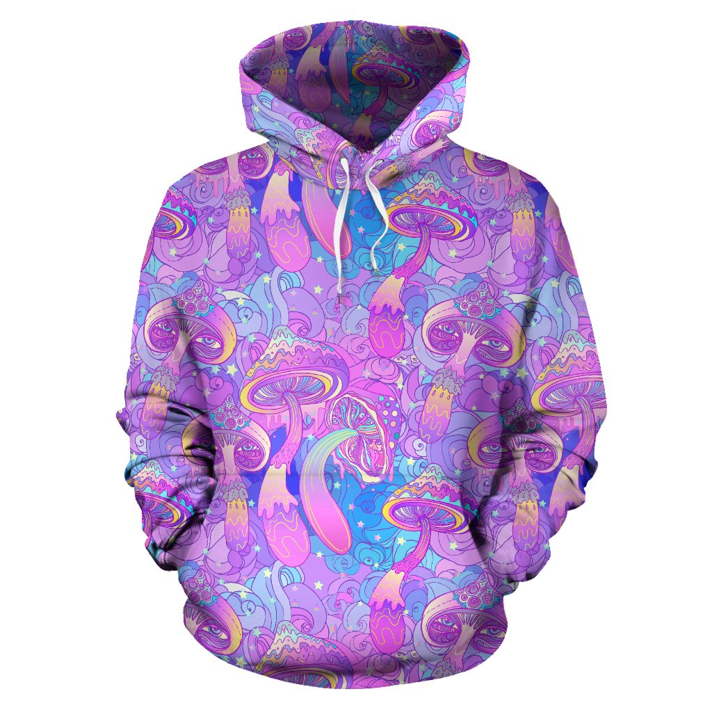 Psychedelic Trippy Mushroom Print Pullover Hoodie