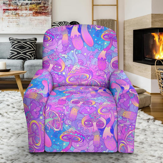 Psychedelic Trippy Mushroom Print Single Sofa Slipcover -JTAMIGO.COM