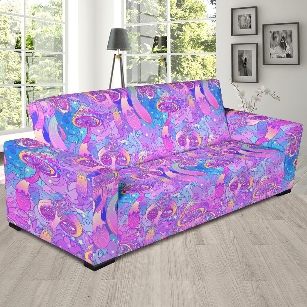 Psychedelic Trippy Mushroom Print Sofa Slipcover-JTAMIGO.COM