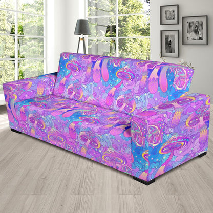 Psychedelic Trippy Mushroom Print Sofa Slipcover-JTAMIGO.COM