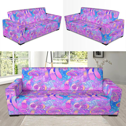 Psychedelic Trippy Mushroom Print Sofa Slipcover-JTAMIGO.COM
