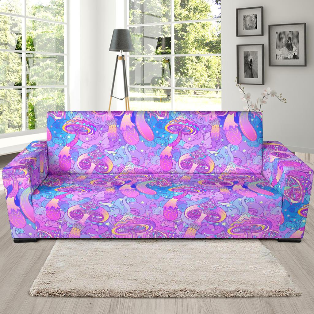 Psychedelic Trippy Mushroom Print Sofa Slipcover-JTAMIGO.COM
