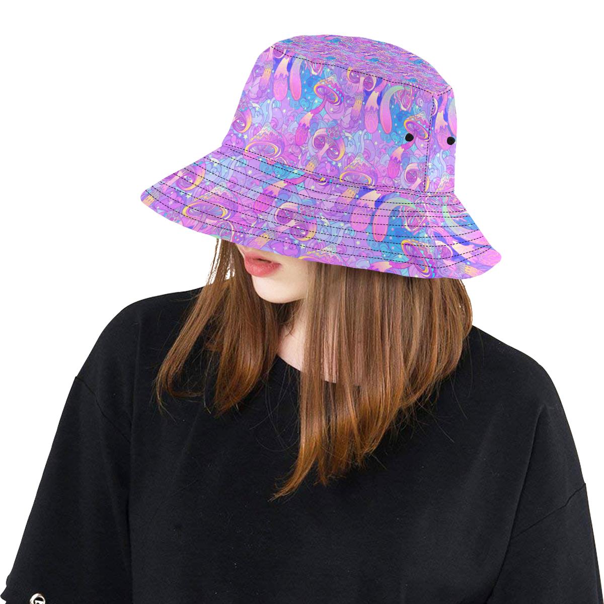 Psychedelic Trippy Mushroom Print Unisex Bucket Hat