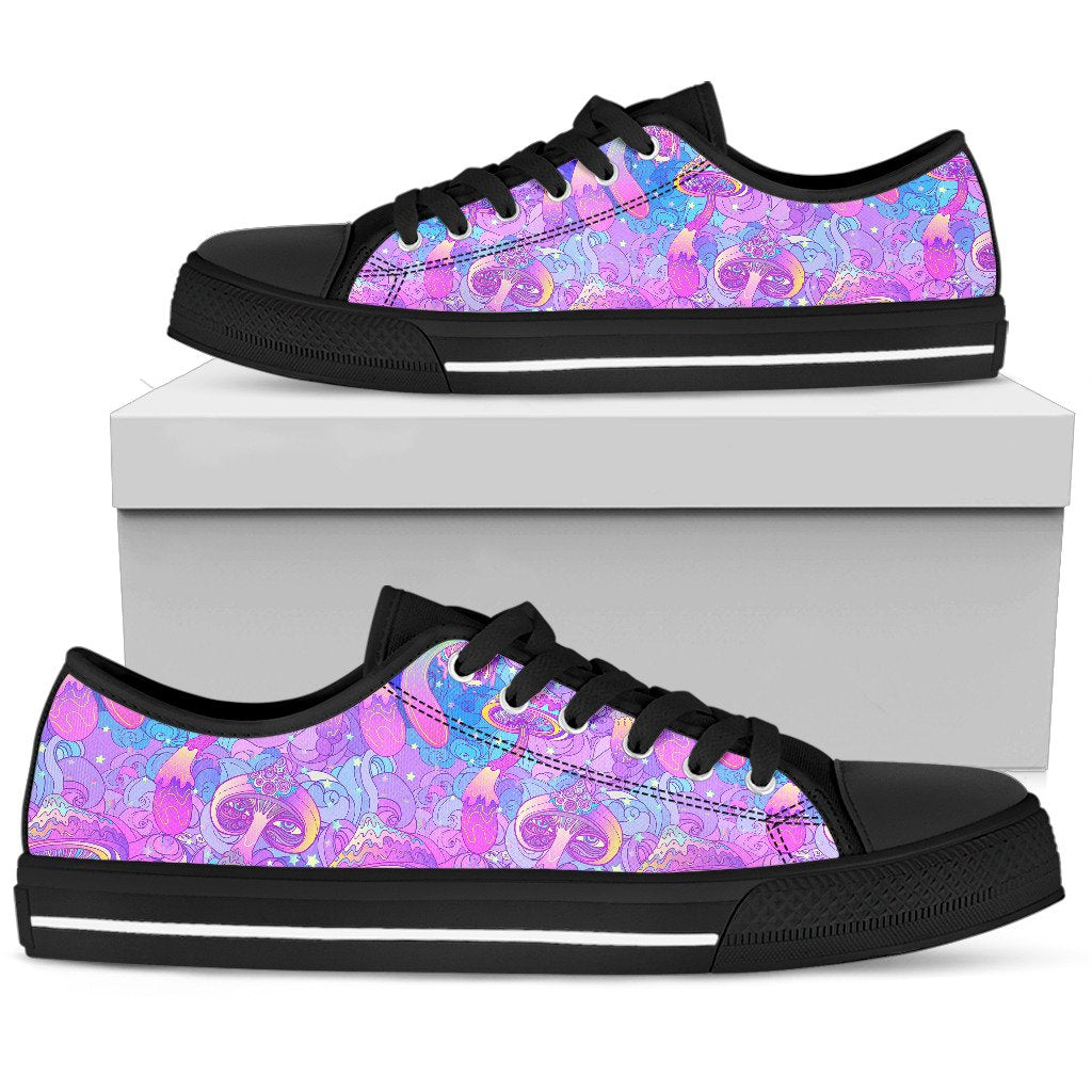 Psychedelic Trippy Mushroom Print Women Low Top Shoes-JTAMIGO.COM