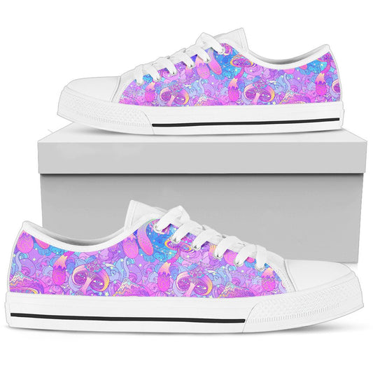 Psychedelic Trippy Mushroom Print Women Low Top Shoes-JTAMIGO.COM