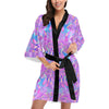 Psychedelic Trippy Mushroom Print Women Short Kimono Robe