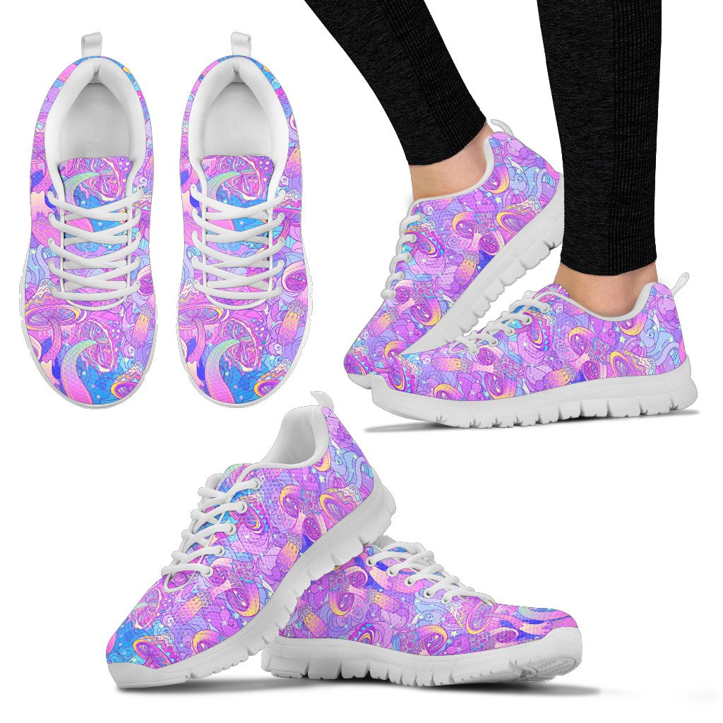 Psychedelic Trippy Mushroom Print Women Sneakers Shoes