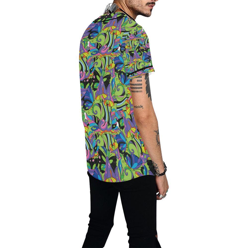 Psychedelic Trippy Mushroom Themed Baseball Jersey-JTAMIGO.COM