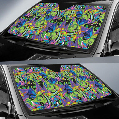Psychedelic Trippy Mushroom Themed Car Sun Shade For Windshield