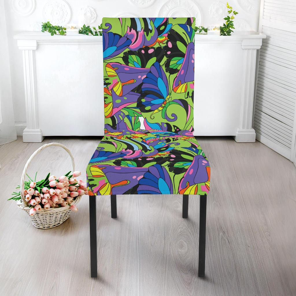 Psychedelic Trippy Mushroom Themed Dining Chair Slipcover-JTAMIGO.COM