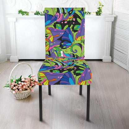 Psychedelic Trippy Mushroom Themed Dining Chair Slipcover-JTAMIGO.COM