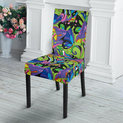 Psychedelic Trippy Mushroom Themed Dining Chair Slipcover-JTAMIGO.COM