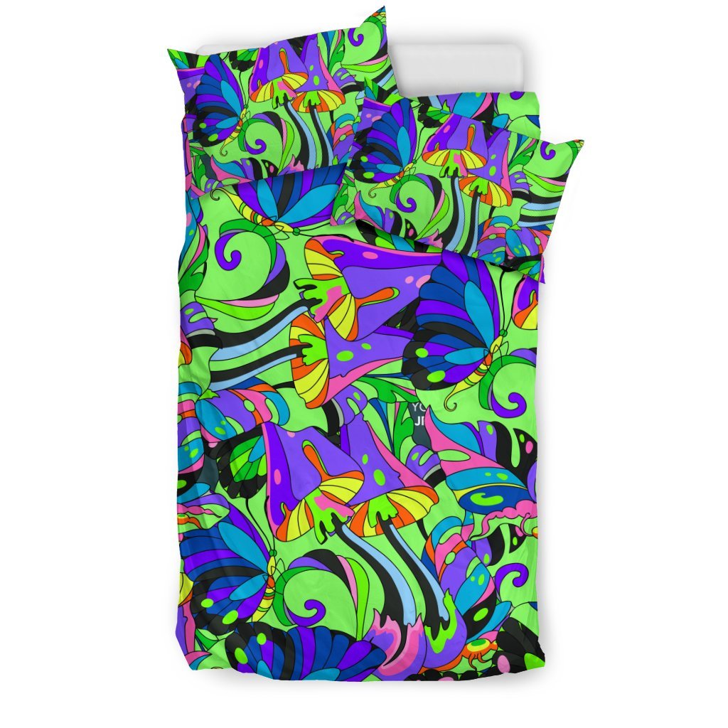 Psychedelic Trippy Mushroom Themed Duvet Cover Bedding Set