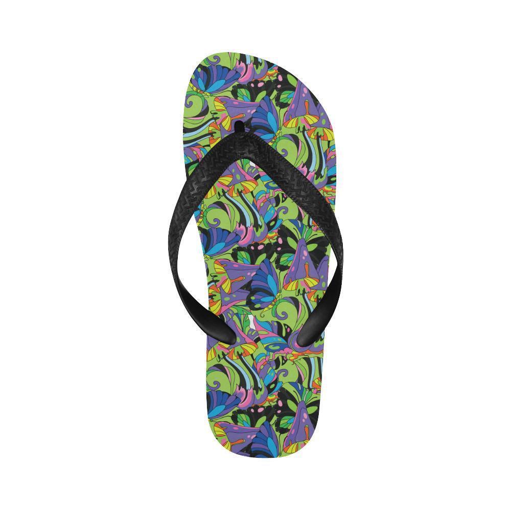 Psychedelic Trippy Mushroom Themed Flip Flops-JTAMIGO.COM